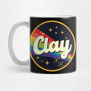 Clay // Rainbow In Space Vintage Style Mug